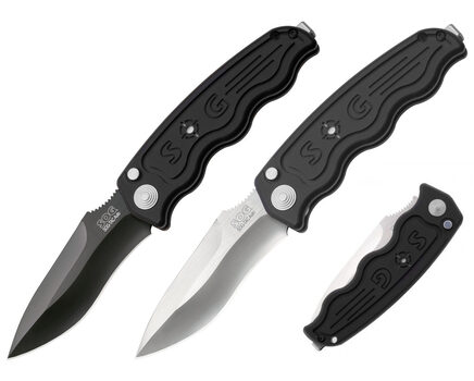 Купите автоматический складной нож SOG TAC Auto Tactical Drop Point Satin и TiNi Black (ST05 - ST06) в Москве в нашем интернет-магазине