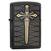 Зажигалка Zippo 28799 Gold Sword Ebony (черный глянец, гравировка меча с золочением)
